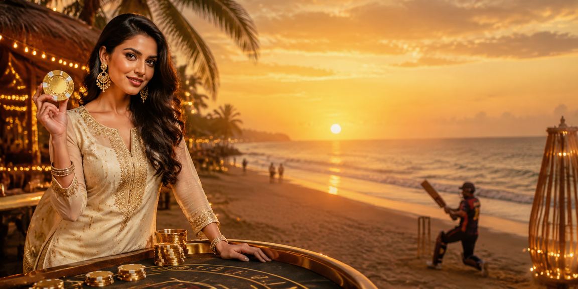 Colorful festive season atmosphere with players enjoying Rummy in Goa