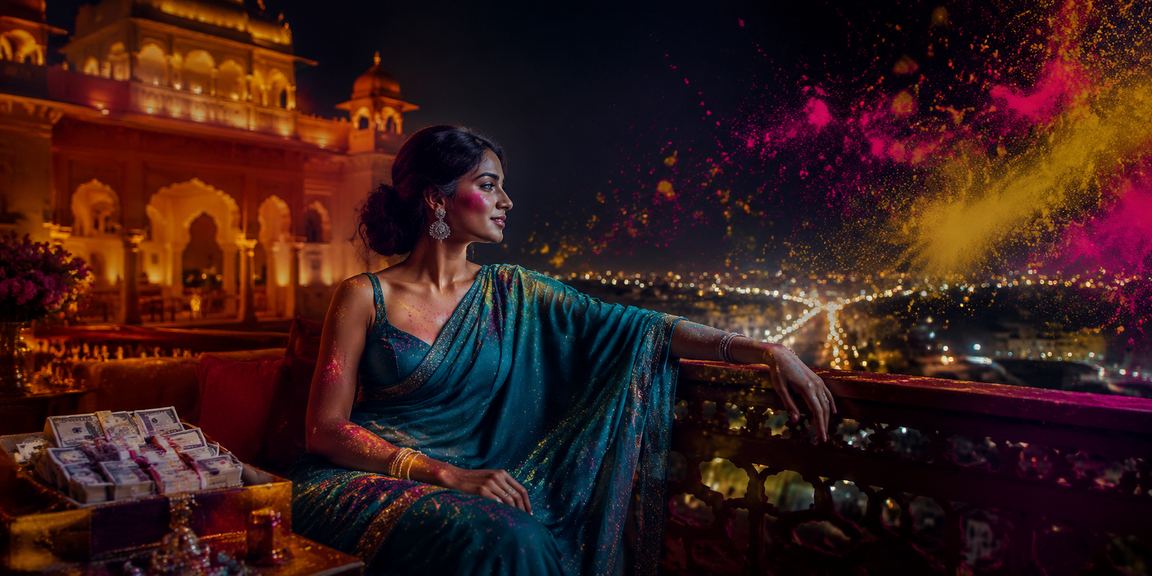 Indian casino entertainment with festive saree