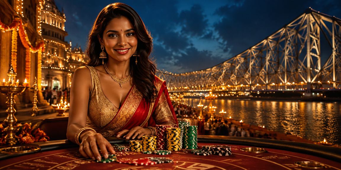 Kolkata casino app promotional banner during Diwali festival